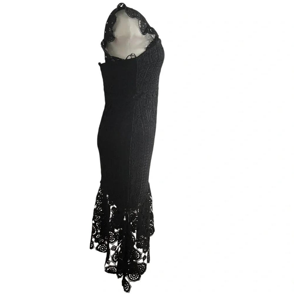 EMPRADA Zara Black Crochet Lace Dress Size M NWT - Picture 7 of 12
